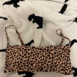 shein leopard bikini top